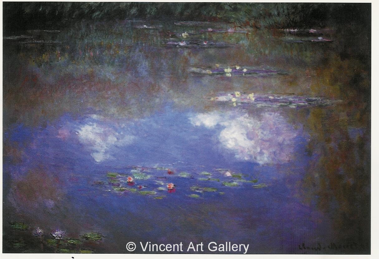A1057, MONET, Water Lily Pond, The Clouds